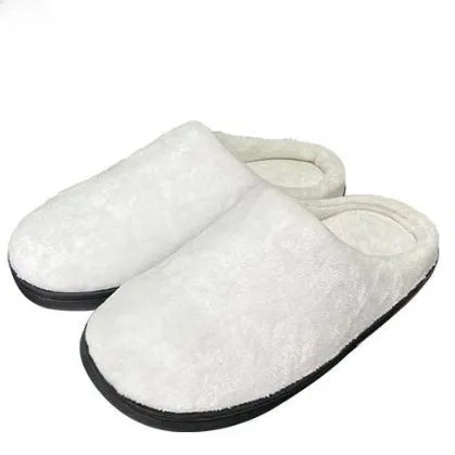 Printed pattern cotton slippers with flannel uppers and TPR rubber soles in various sizes