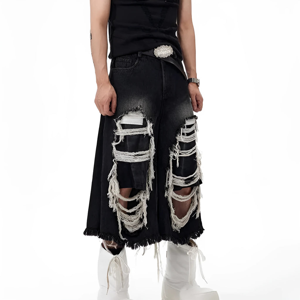 Black women's cropped wide-leg jeans with a mid-high waist and loose fit