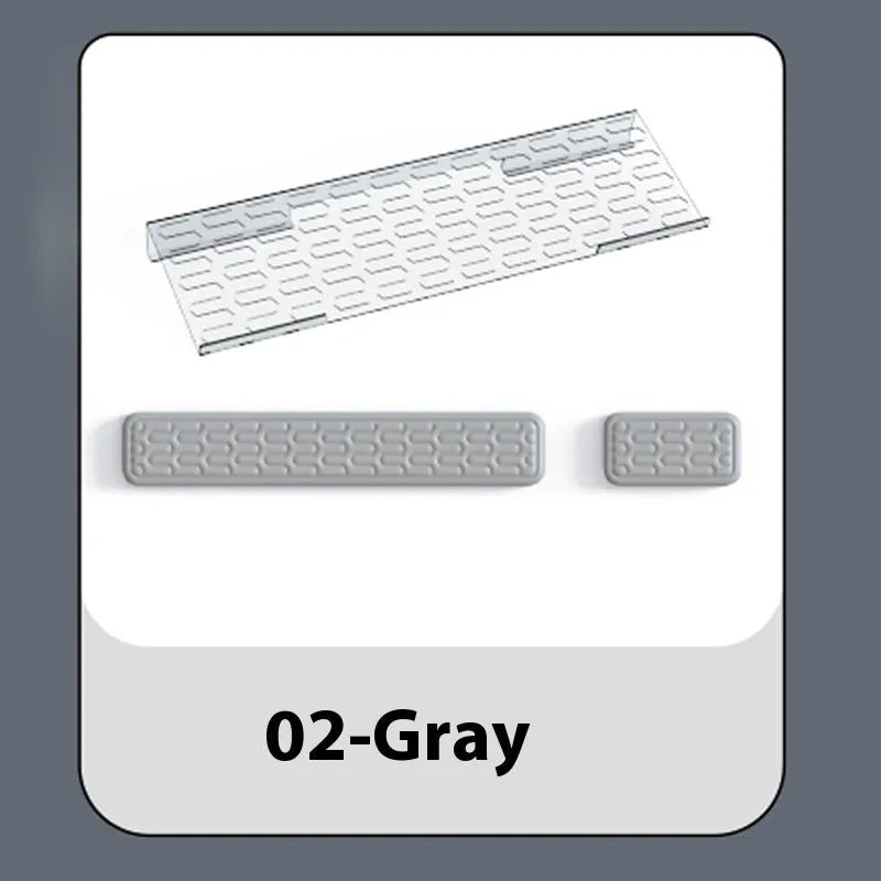 Double-sided memory foam keyboard and mouse pad with resin wrist rest in multiple colour options
