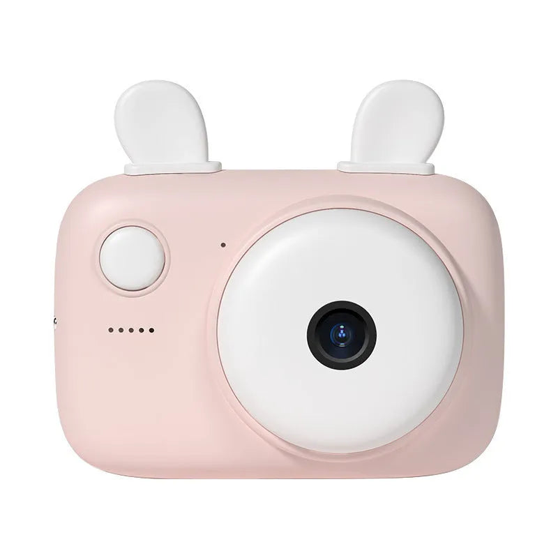 A2 Macaron design kids digital camera in green, showing front and rear lenses and 2.4 inch screen.