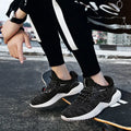 Low-top breathable running shoes in mesh with a front strap, shown in available colours.