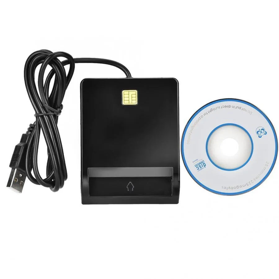 DM-HC65 USB Smart Card Reader in black ABS casing with card slot