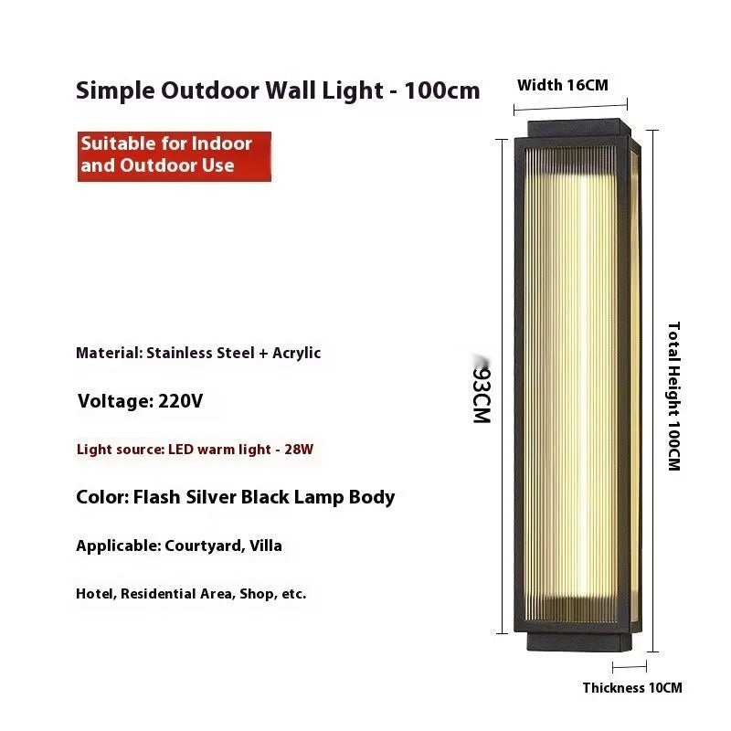Waterproof stainless steel outdoor wall lamp for courtyard and garden lighting installation