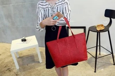 Black and grey PU leather simple fashion shoulder bag with adjustable strap
