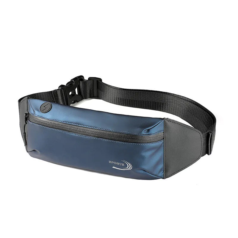 Men's waterproof sports waist bag in polyester with 45cm width