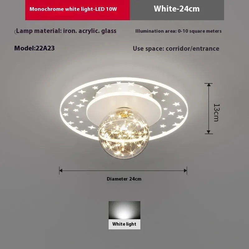 Modern simplicity corridor ceiling lamp in gold finish with colour changing LED lighting