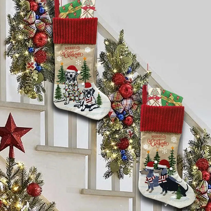 Cloth Christmas tree pendant ornament with pastoral design, measuring 46cm by 28cm.