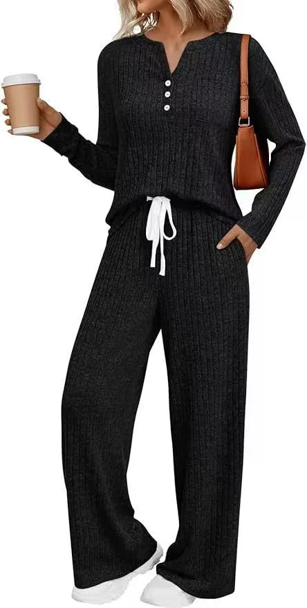 V-neck striped knit casual coat in light grey with lace-up details and long sleeves