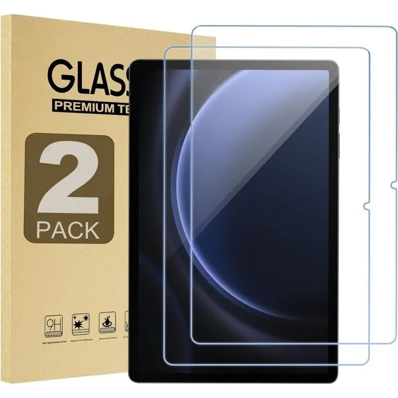 Samsung Galaxy tablet tempered glass screen protector showing HD clarity and full coverage.