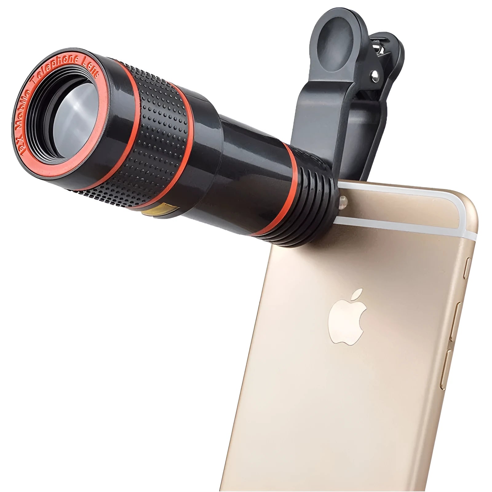 12X magnification phone telescope lens with mounting clip for smartphone cameras