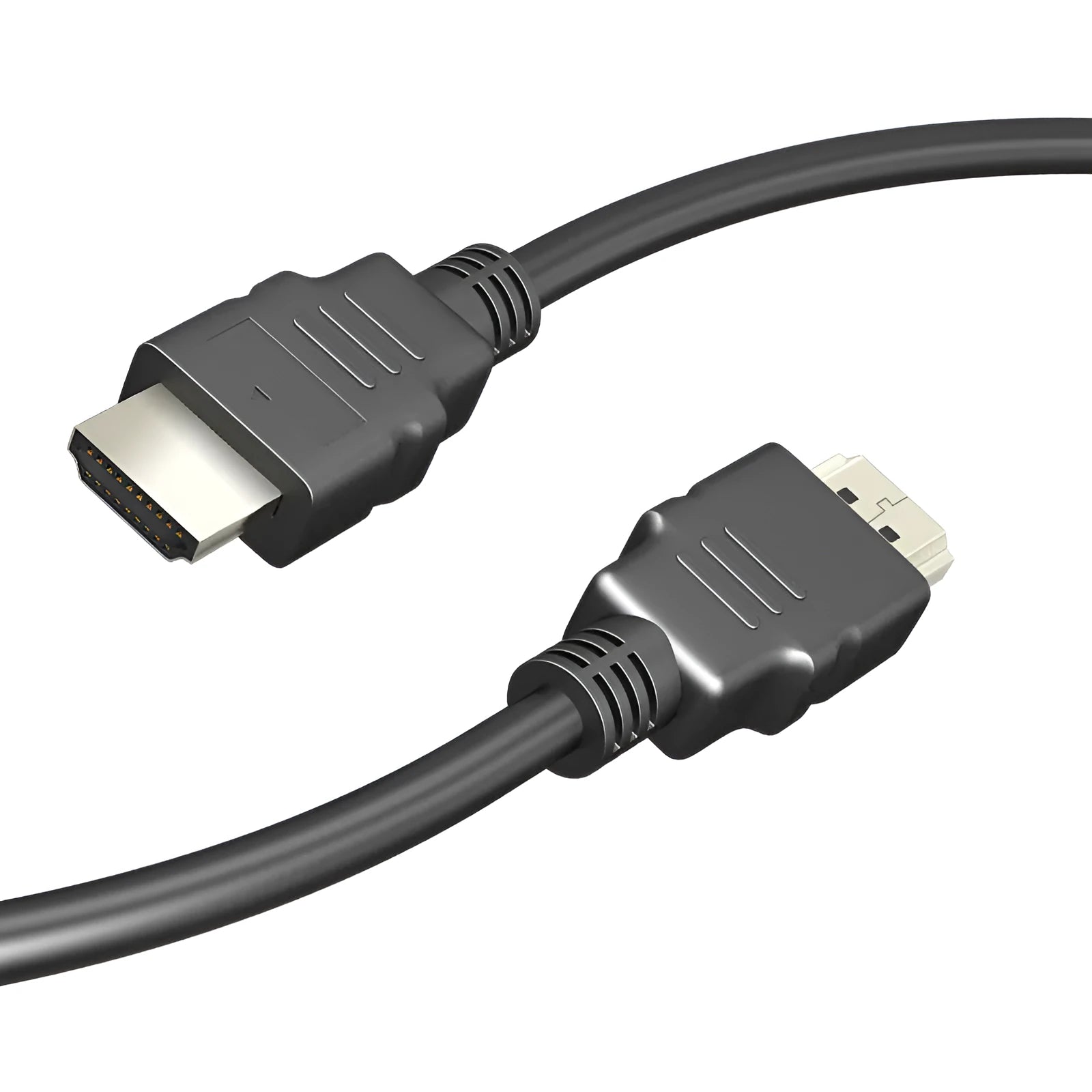 Black HDMI data cable for set-top box connection, showing connector detail.