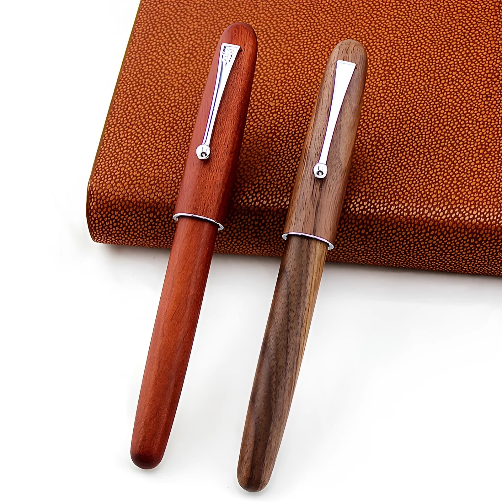 Vintage wooden fountain pen with stainless steel nib in rosewood finish