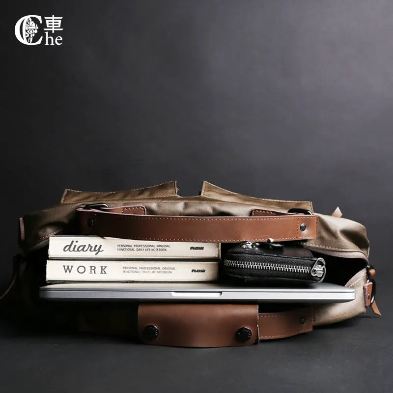 Dpark single shoulder laptop bag for 14/15 inch devices in Black, Brown, Khaki colours