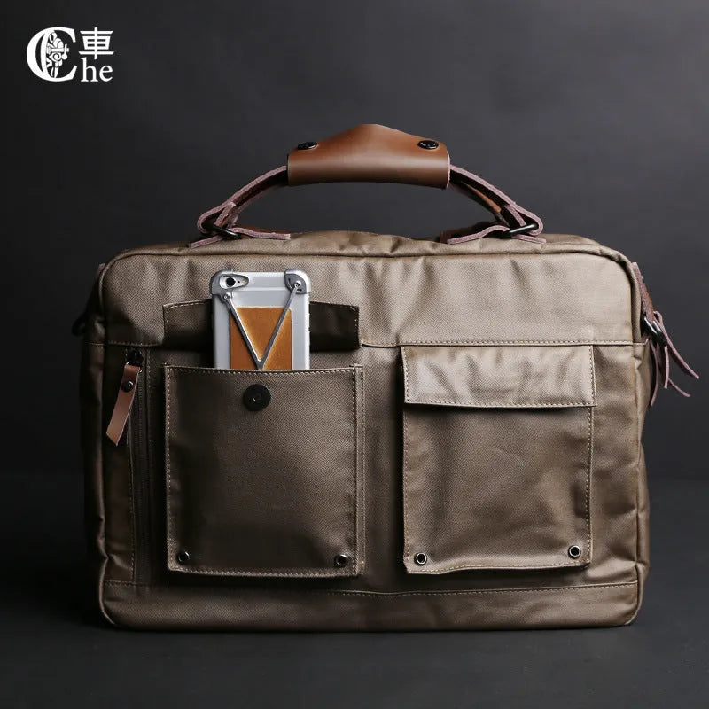 Dpark single shoulder laptop bag for 14/15 inch devices in Black, Brown, Khaki colours