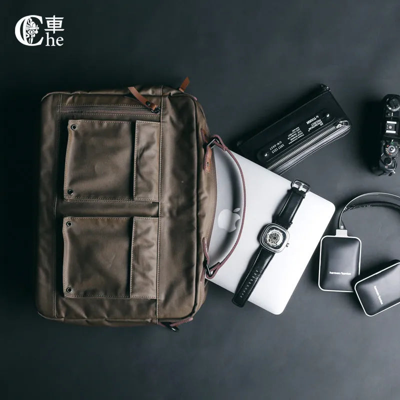 Dpark single shoulder laptop bag for 14/15 inch devices in Black, Brown, Khaki colours