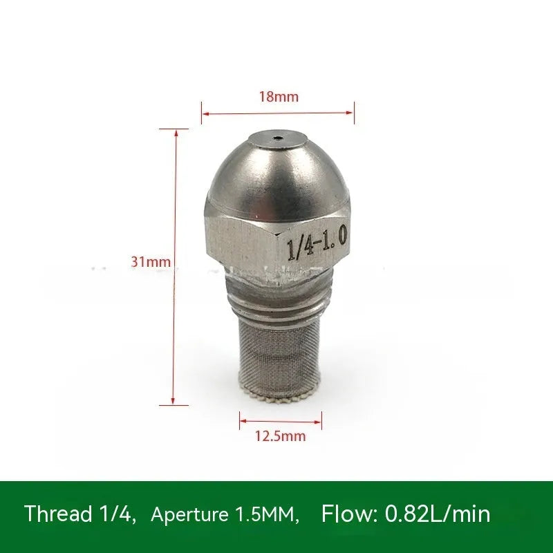 304 stainless steel two-point atomising nozzle with external thread and ten aperture size options
