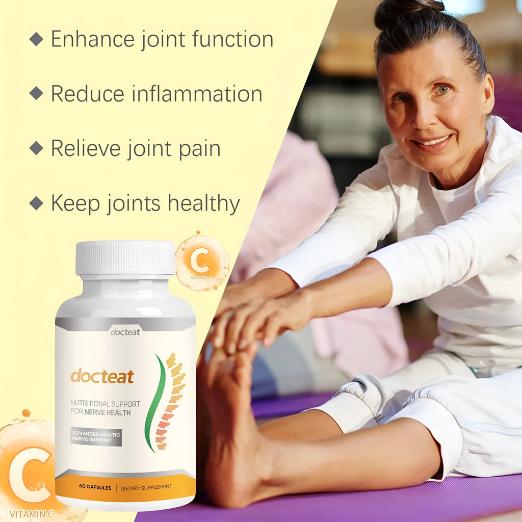 Body care adhesive wrap kit bottle containing 60 capsules for joint comfort massage therapy