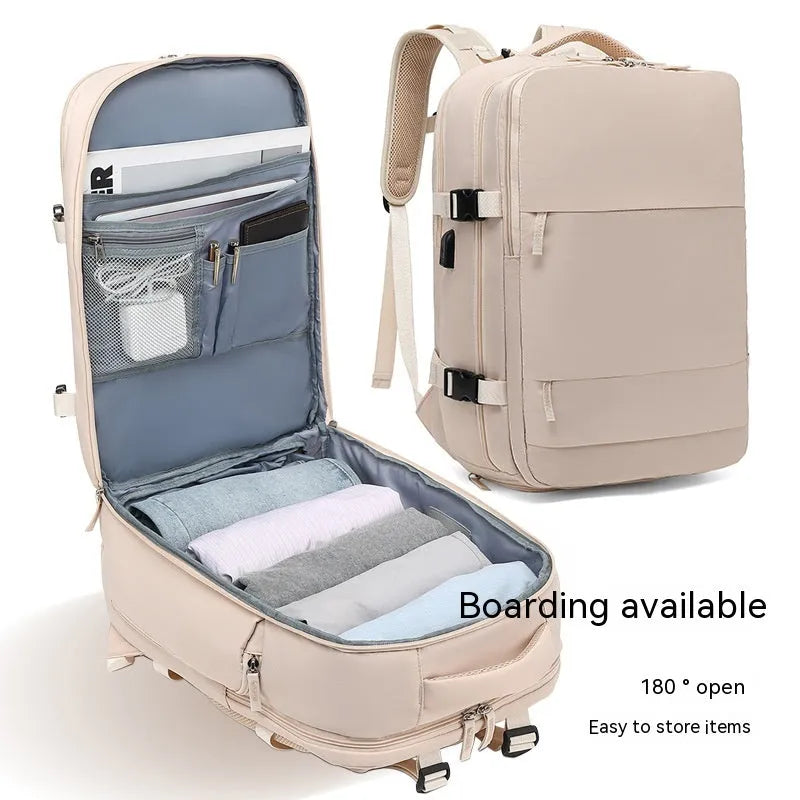 Large waterproof nylon mummy backpack shown in one of 32 available colours, suitable for travel and hiking.