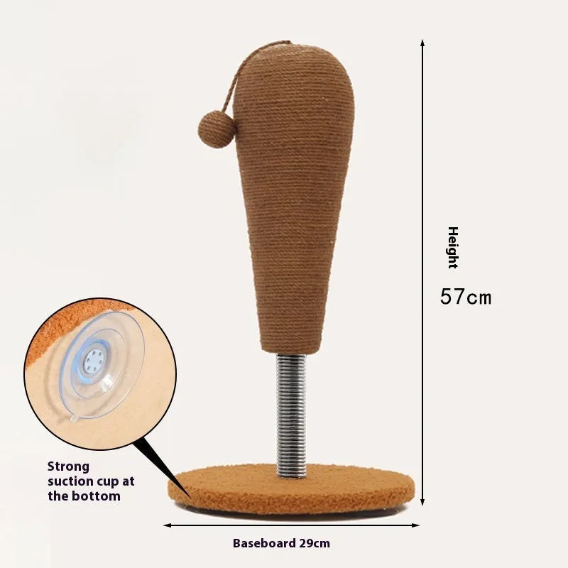 Hemp rope cat scratch board in large and small sizes with tumbler and grasping ball design options
