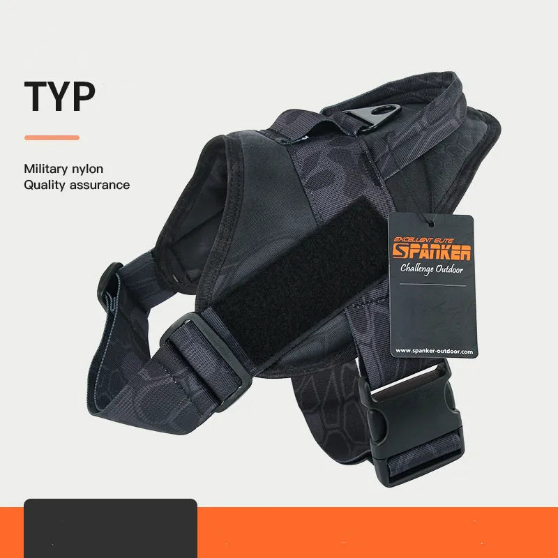 Large medium dog harness in 1050D nylon with UTX buckle and adjustable straps, available in multiple colours and sizes