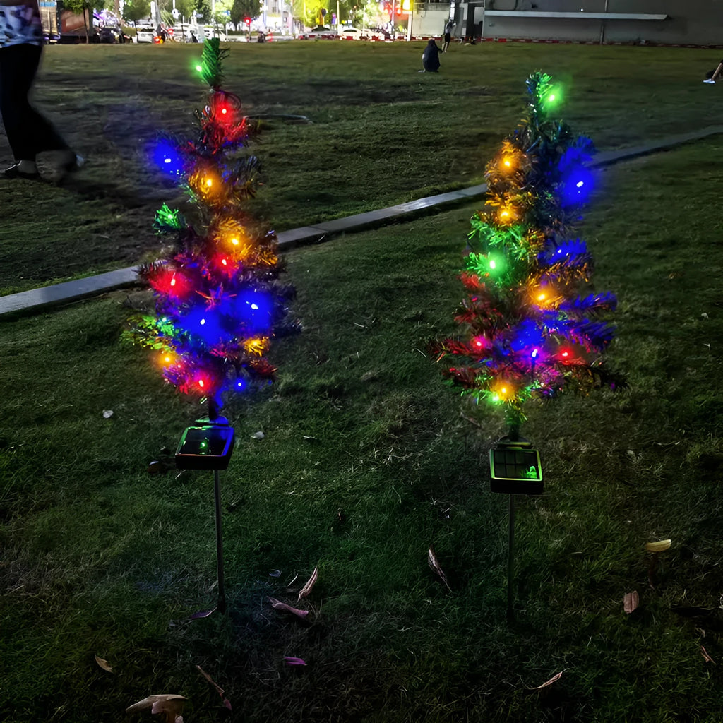 Solar Christmas tree lamp garden decoration with IP65 waterproof rating and ABS material