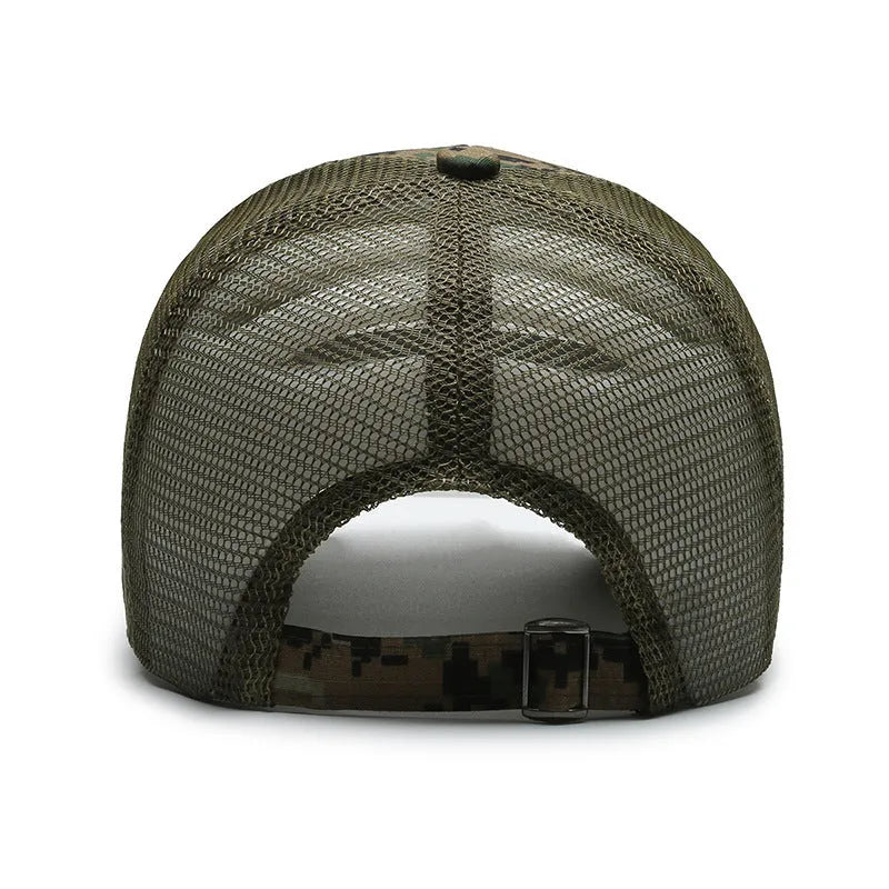 Tactical camouflage baseball hat with Velcro tear mark and adjustable strap in cotton fabric