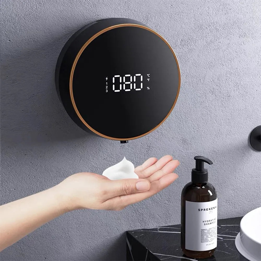 Smart auto sensing foam dispenser with USB charging port mounted on wall