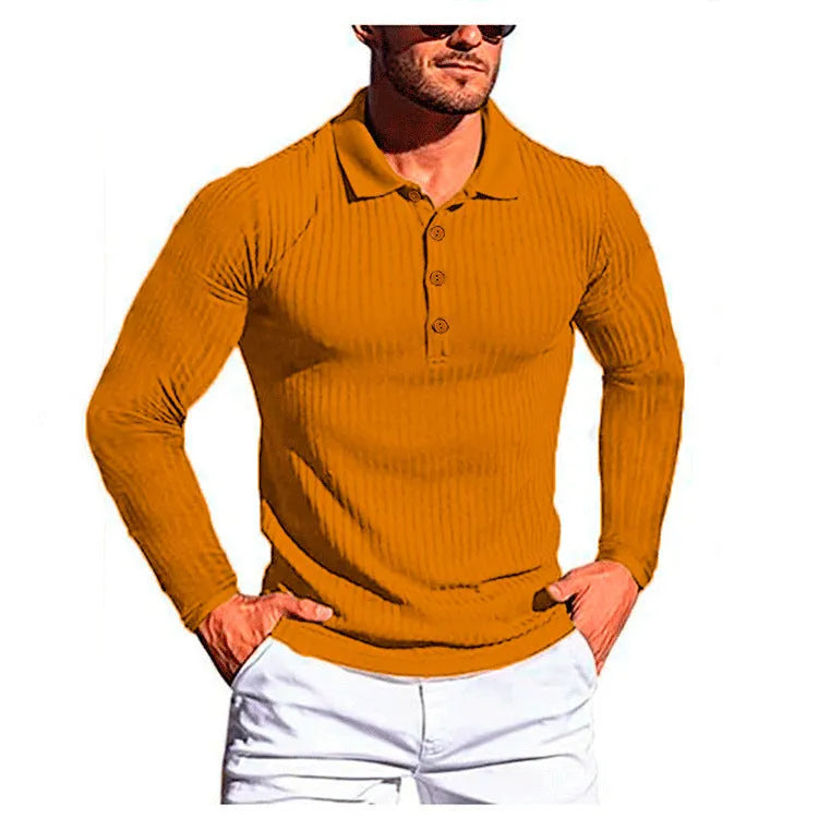 Men's striped high elastic slim knit bottoming shirt with short sleeves in loose fit