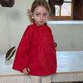 Girls double breasted cotton trench coat in solid colour, red, spring summer wear