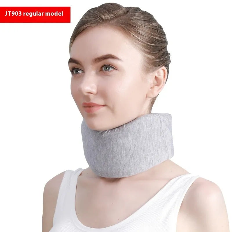 White PP plastic neck brace for cervical spine forward posture support and correction.