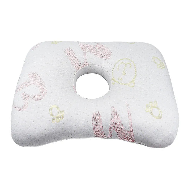 Single hole beauty salon ear pillow for adults in New Chinese style, shown in plaid grey colour, dimensions 39x28x6 cm.