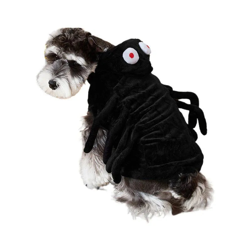 Halloween spider pattern dog costume in polyester material