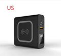 PD20W fast power bank with wireless charging and built-in plug in black or white colours
