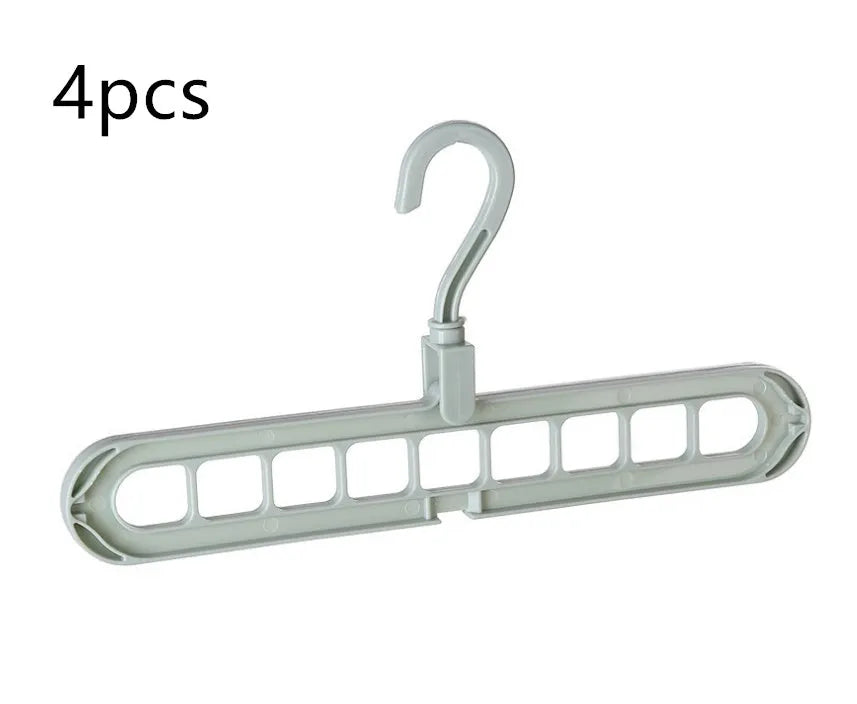 Plastic clothes hanger with rotating hook in pink colour, showing 33cm length dimension