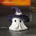 Resin wizard hat ornament in purple or black colour with hanging loop for holiday decoration