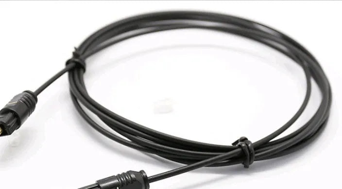OD2.2 digital optical audio cable with PVC jacket shown in various lengths for home theatre use.