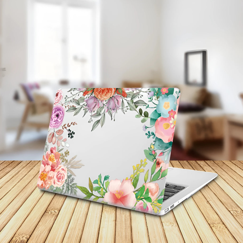 Plastic protective shell for Apple MacBook with partial flower series floral design showing five pattern options