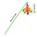 Blue cat wand toy with dragonfly attachment and bell for interactive indoor play