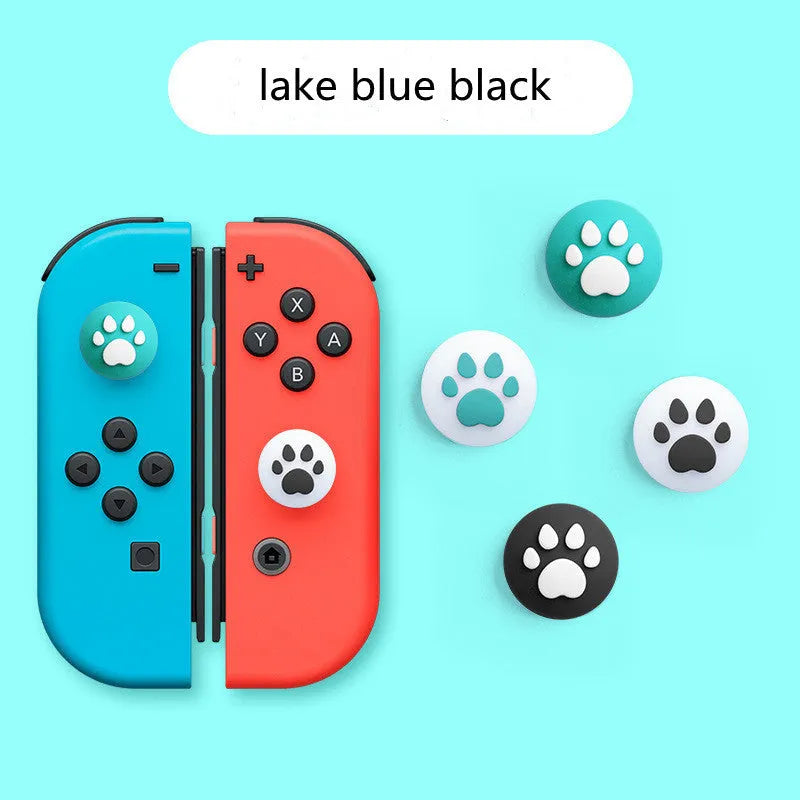 Four silicone thumbstick grip caps for Nintendo Switch Lite console in assorted colours