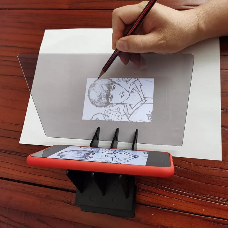 Optical copy drawing board 12 inch plastic projection table bracket with phone holder