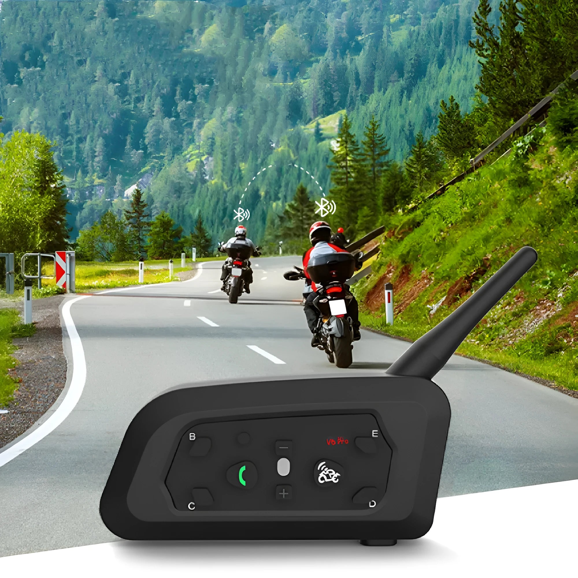 Motorcycle helmet Bluetooth intercom unit with headphones and mounting hardware
