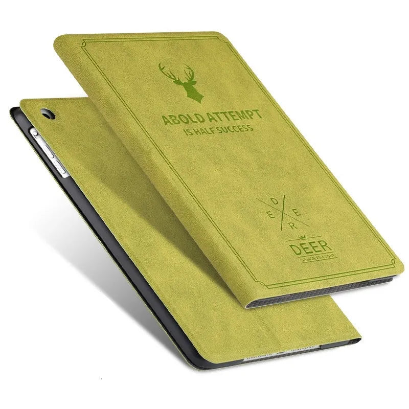 Clamshell flat protective cover for iPad in imitation leather with PC shell