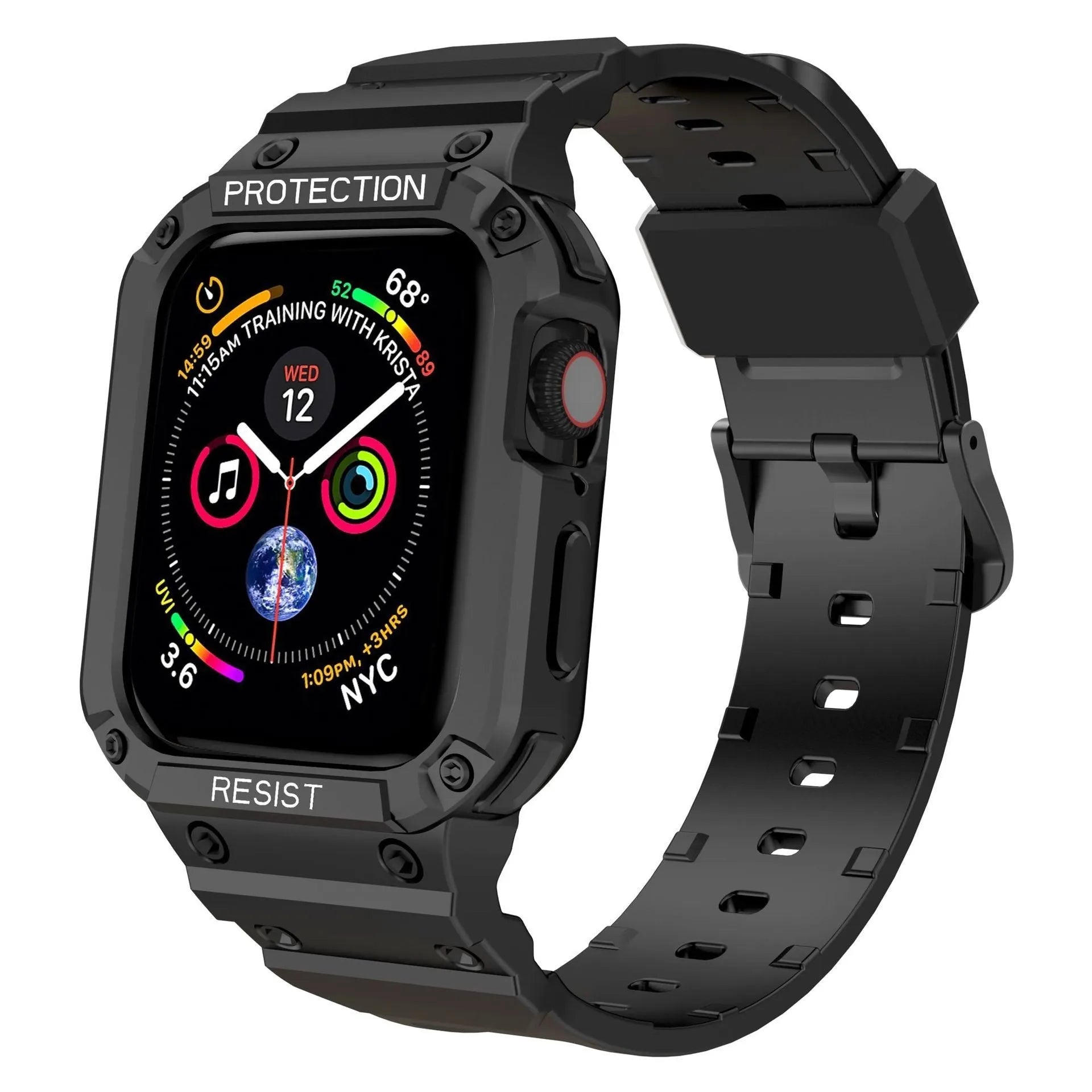 Soft sport TPU strap for Apple Watch Series 8 in multiple colours with 38mm and 42mm size options.