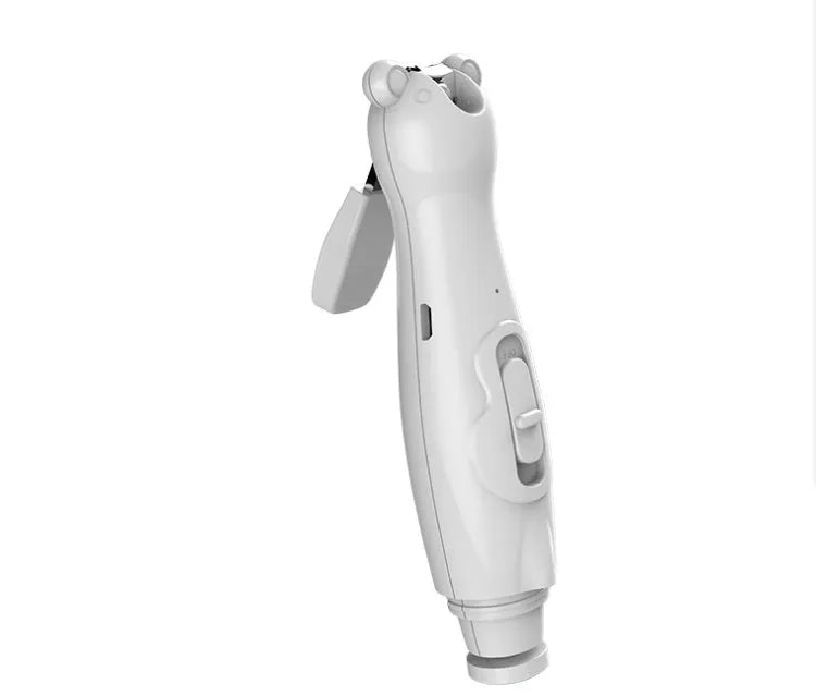 Green electric baby nail clippers with 6 grinding heads and USB charging cable