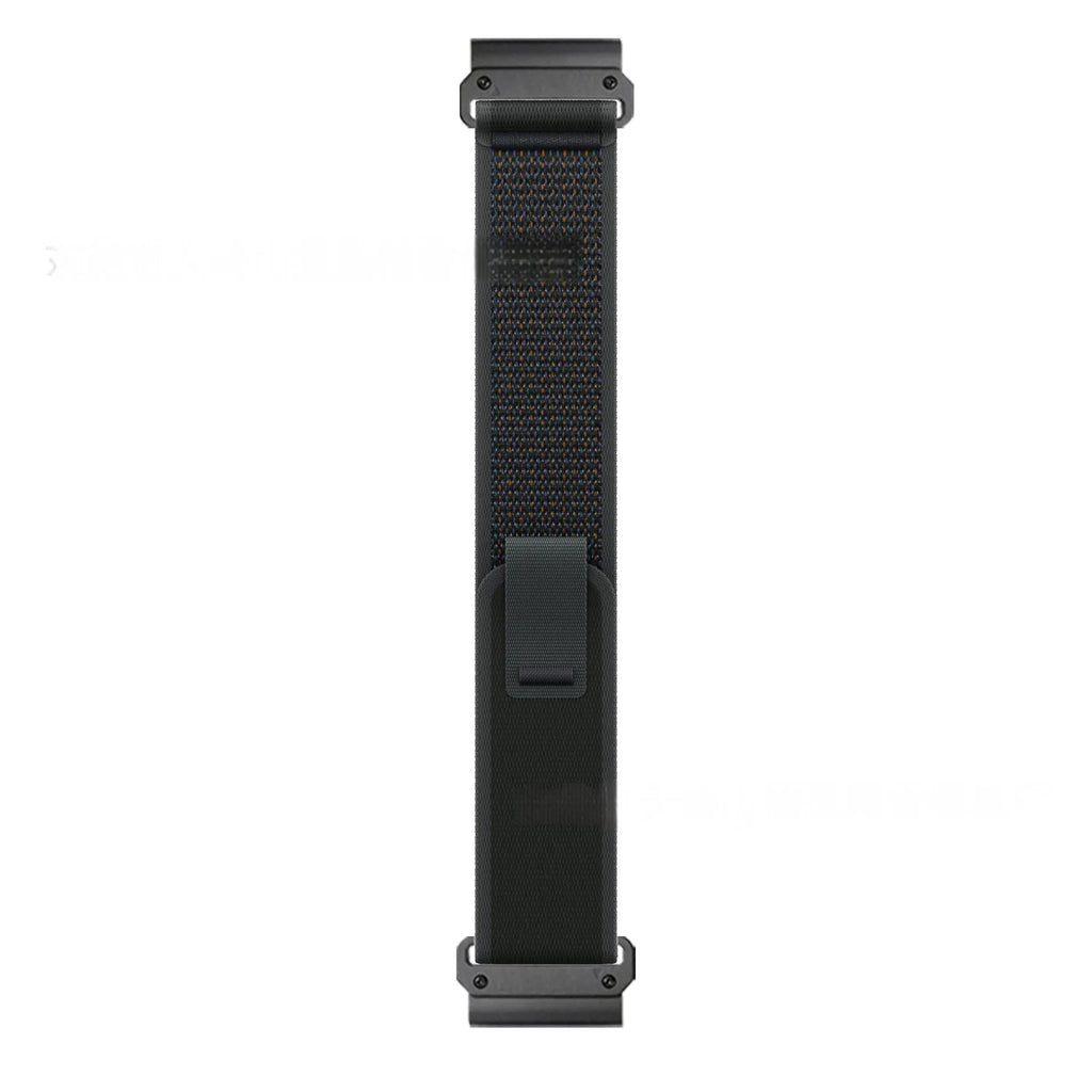 High Shan Ye quick-release nylon loop watch strap in black and grey colour option 22mm width