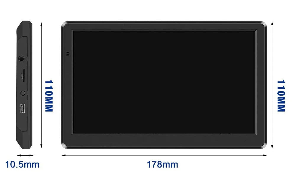 Portable 7 inch car GPS navigation device with touch screen and mounting bracket