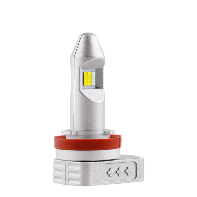 Universal LED fog lamp bulb with aluminium housing on a white background.