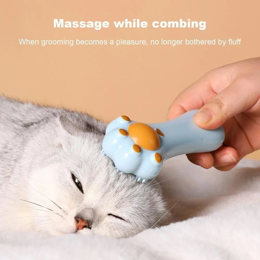 Colourful cartoon cat design massage comb dental toy with catnip compartment