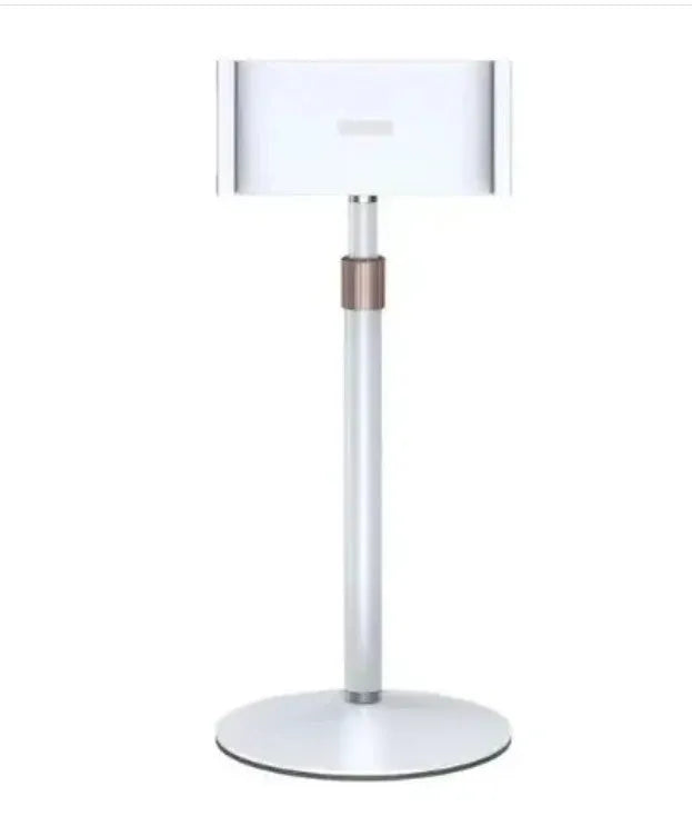 Adjustable metal tablet bracket with telescopic arm extended to maximum 200mm height
