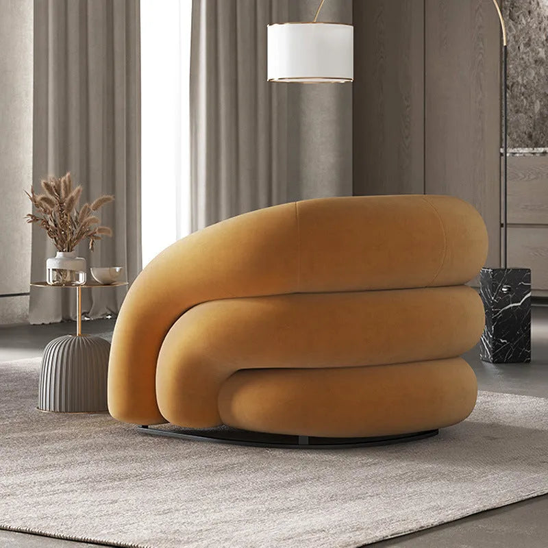 Nordic modern lazy sofa with solid wood frame and custom colour upholstery
